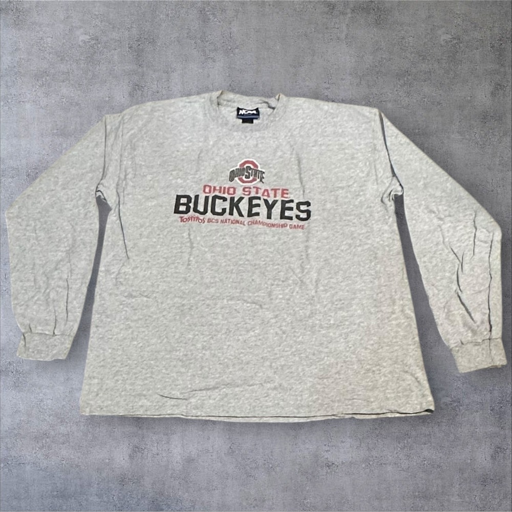 Ohio State Buckeyes NCAA Long Sleeve Shirt Mens Large Grey Football Championship